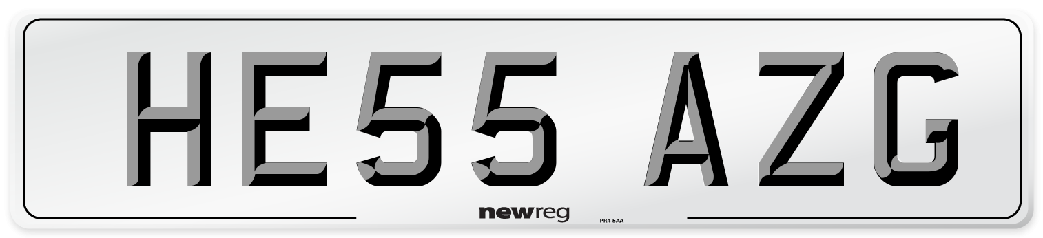 HE55 AZG Number Plate from New Reg